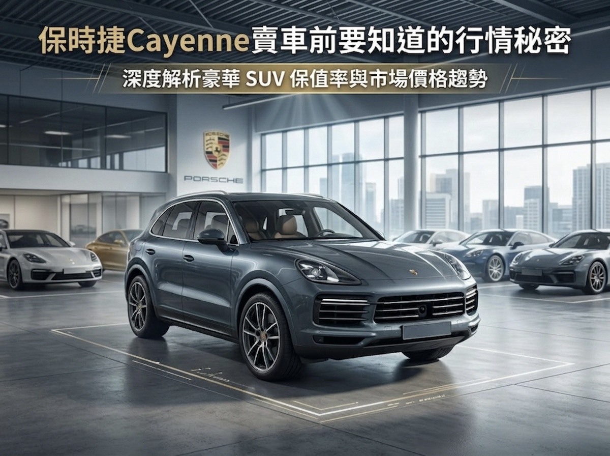 保時捷 Cayenne 賣車前要知道的行情秘密：大休旅與電動車的「跳水」陷阱？掌握殘值公式，賣車不吃虧！