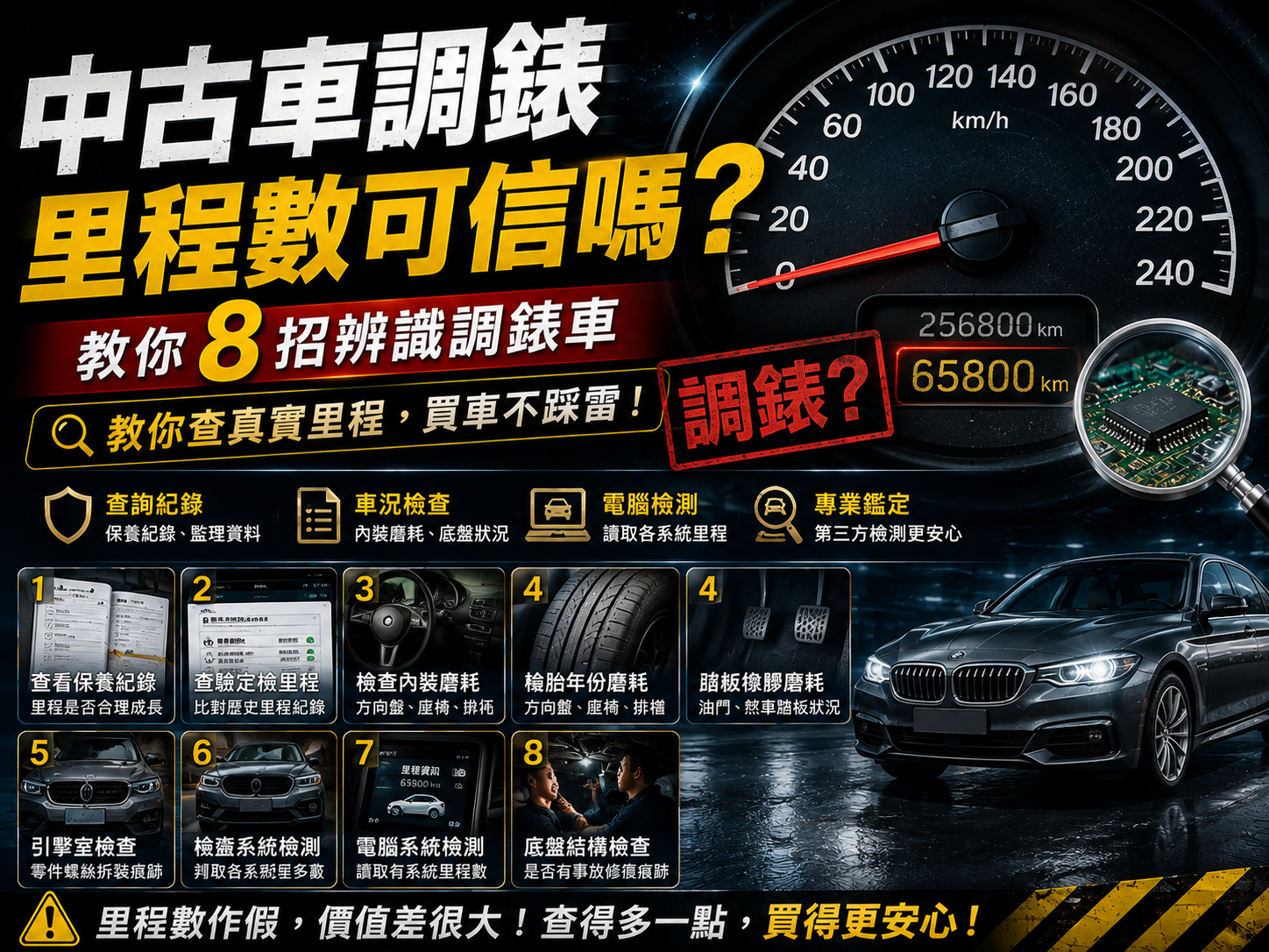 中古車調錶怎麼看？里程可以造假嗎？買二手車必查 8 大重點